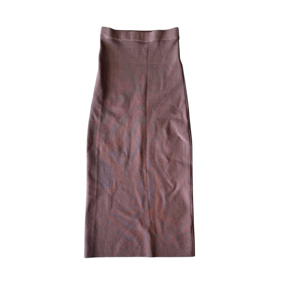 DISSH Dresses & Skirts - DISSH 8 Stretch Knit Skirt Brown Elastic Waist Pull On FLAW